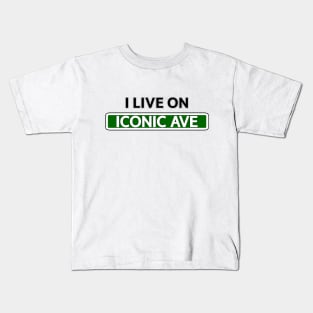 I live on Iconic Ave Kids T-Shirt